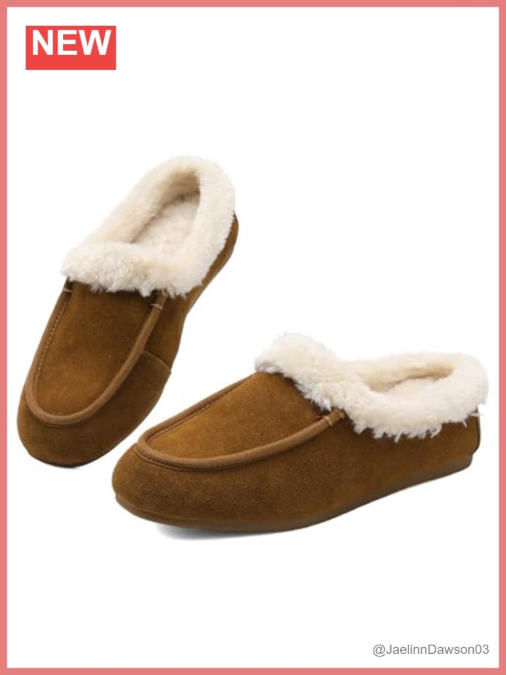 Women's Suede Mocc with Plush Fur Lining, Slip-Resistant Rubber Sole, Lace-Up
